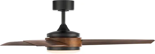 Vista 6 de WAC Lighting Mod Ventilador de techo inteligente de aluminio de 3 aspas en negro mate/marrón Koa