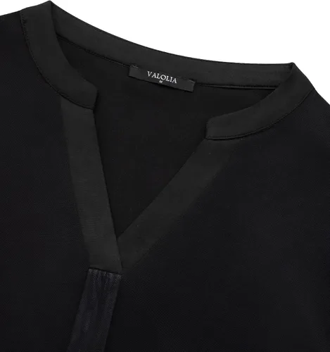 Vista 4 de VALOLIA Blusas de verano para mujer, cuello en V, manga corta, volantes, blusas de doble capa, camisas elegantes florales