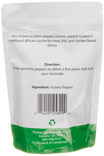 Vista 2 de KOPABANA Pimienta de Guinea Aframomum melegueta Pimienta Selim Granos de Selim 4oz