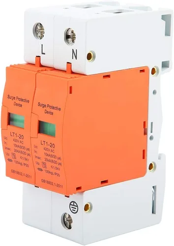 Vista 5 de 2 Polo 1 Pieza Dispositivo DIN Rail Montaje Protector Dispositivo de Baja Tensión 10-20KA 420V Electrónico