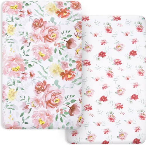 Vista 23 de PHF Juego de sábanas de moisés suave, paquete de 2 sábanas sedosas, cómodas y transpirables para bebés niños y niñas, ajuste universal para la Castle