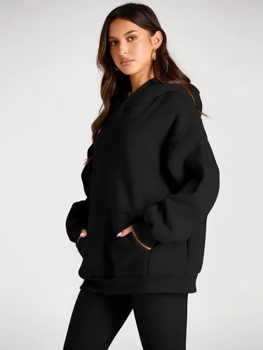 Vista 140 de Trendy Queen - Sudaderas extragrandes con capucha para mujer, suéteres de manga larga, sin botones, de vellón, de otoño, ropa de invierno
