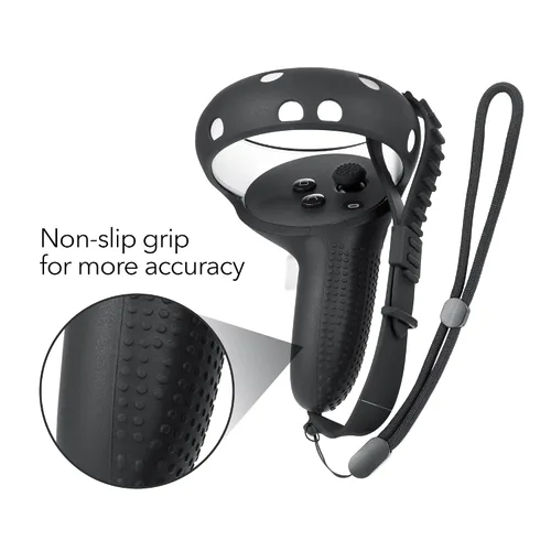 Vista 2 de Wasserstein Bundle - Silicone Skin Set VR Headset Carrying Case Head Strap and Face Cover Bundle Compatible with Oculus Quest 2