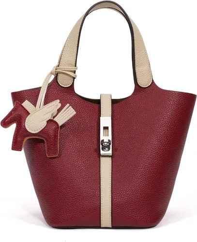 Vista 50 de Bolso de mano para mujer, de piel vegana, bolso de mano con asa superior, bolso de hombro con bolso pequeño desmontable