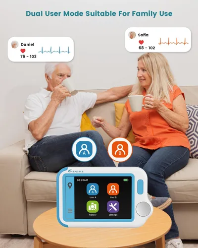 Vista 6 de Monitor de salud cardíaca en el hogar, dispositivo portátil de frecuencia cardíaca con almohadillas de electrodos, máquina independiente compatible