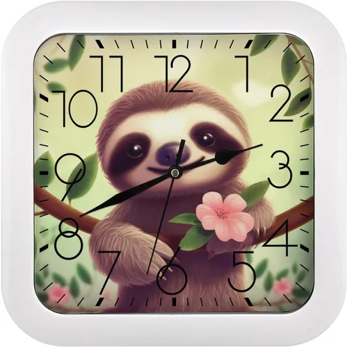 Vista 16 de 10" Square Modern Wall Clock,African Mud Cloth Tribal Print Kitchen Clocks Wall Battery Operated,Silent Non Ticking Unique Funny Cute Wall Clock for