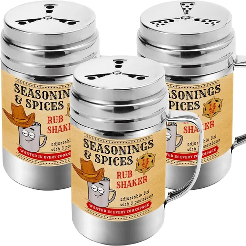 Vista 6 de CUSINIUM Coctelera de especias de condimentos de 10 onzas, coctelera para barbacoa en seco, draga de cocina con tapa y mango ajustables