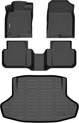 Vista 61 de Alfombrillas para todo tipo de clima y forro de carga para Volkswagen Atlas 2018-2026 (asientos de 6 pasajeros), juego completo de 3 filas