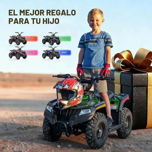Vista 3 de Hover Heart ATV eléctrico, 36V eléctrico 4 ruedas para niños, verde Verde flúor