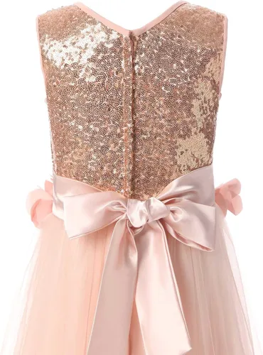 Vista 4 de Sarahbridal Vestido de princesa para fiesta de flores para niñas pequeñas FG001