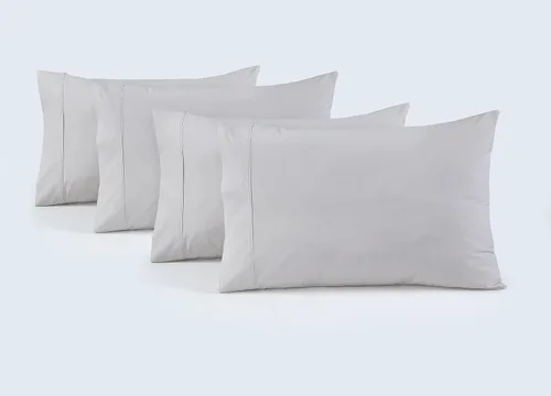 Vista 11 de Juego de 2 fundas de almohada 100 % percal de algodón, suaves y transpirables, tela ligera, tejido suave y aireado, para ella o él