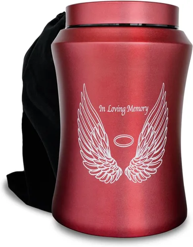 Vista 9 de Urnas de cremación grandes de hasta 160 libras para cenizas humanas adultas, alas de ángel en memoria amorosa, urna funeraria decorativa