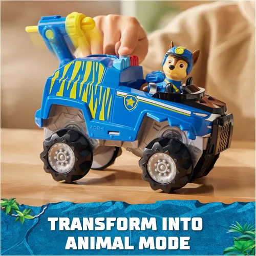 Vista 2 de Paw Patrol Jungle Pups, vehículo Chase Tiger, camión de juguete con figura de acción coleccionable, juguetes para niños y niñas a partir de 3 años