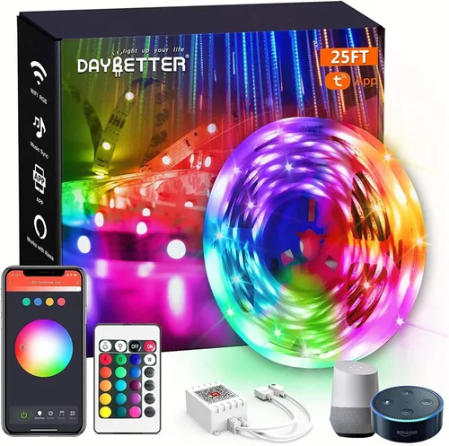 Vista 14 de DAYBETTER - Luces LED inteligentes con WiFi, controladas por la aplicación Tuya, funcionan con Alexa y Google Assistant, programación