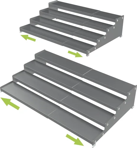Vista 10 de Jojocross Organizador de especias expandible de 4 niveles para gabinete de cocina, diseño moderno y estante de almacenamiento antideslizante que