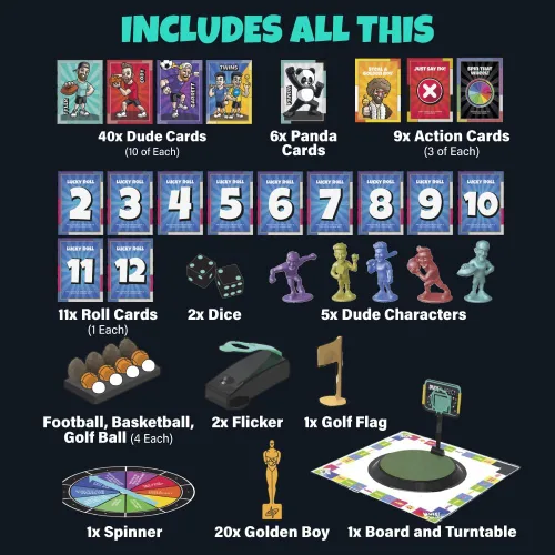 Vista 6 de Dude Perfect Juego de mesa, juegos de mesa familiares desafiantes y competitivos para 2 a 5 jugadores, juegos de mesa deportivos ideales para noches