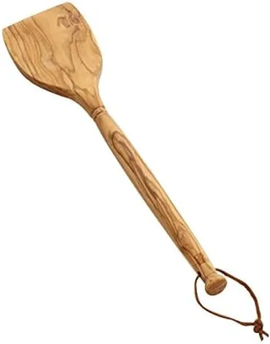 Vista 7 de Sabatier Cuchara Multiusos de Madera de Olivo, Perfecta para revolver, mezclar, rociar o servir. 14 Pulgadas
