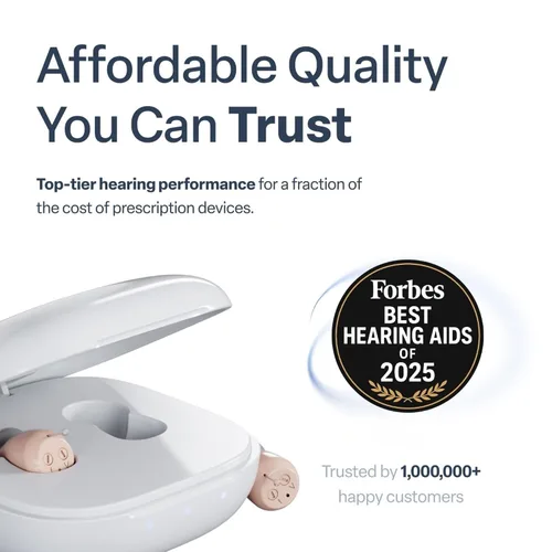 Vista 9 de Audien Atom One - Audífonos OTC, inalámbricos, recargables y cómodos, sonido claro en un diseño pequeño y discreto para personas mayores y adultos