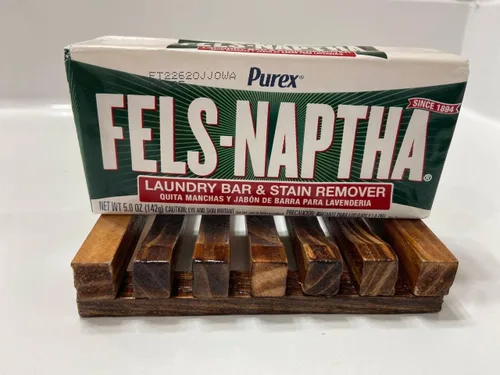 Vista 6 de Fels Naptha Detergente para ropa y jabonera de madera Supreme Shop TDV (2 bar jabón)