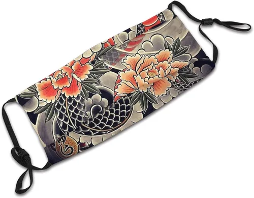 Vista 6 de Mascarilla de tela japonesa Samurai Oni cómoda pasamontañas reutilizable Bandana ajustable bufanda para adultos con 2 filtros