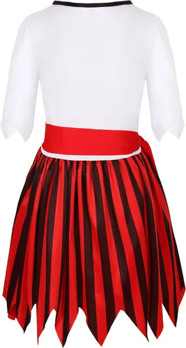 Vista 6 de KAKALVER Kids Pirate Costume for Girls Halloween Pirate Dress Up with Pirate accessories for Pirate Party Decorations Gifts