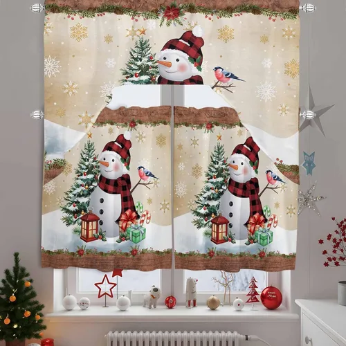Vista 13 de Cortinas de cocina con cenefa de estilo rústico con bolsillo para barra, paneles de cortina para dormitorio, sala de estar, baño, cafetería