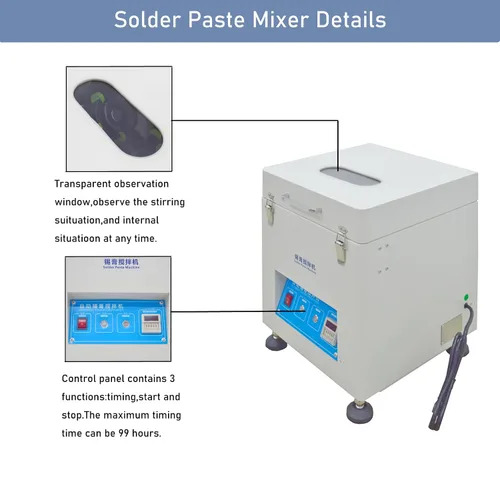 Vista 3 de INTSUPERMAI Mezclador automático de pasta de soldadura Máquina mezcladora de pasta de soldadura Máquina de agitación de rotación Dos latas