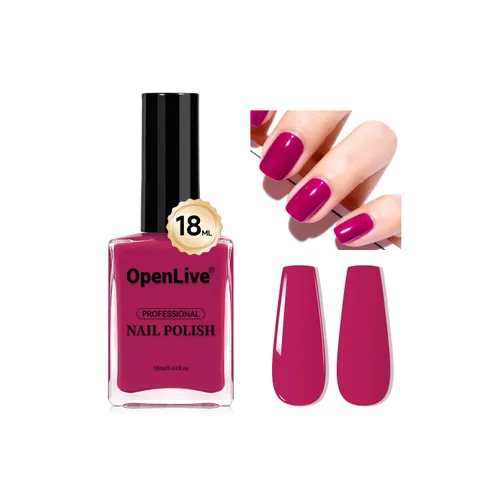 Vista 11 de OpenLive Esmalte de uñas negro de 0.6 fl oz, gran volumen, secado rápido, secado rápido y de larga duración, arte de uñas de color para bricolaje