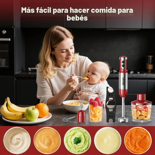 Vista 8 de Batidora de inmersión de mano 1200W, mezclador de mano 5 en 1 de 20