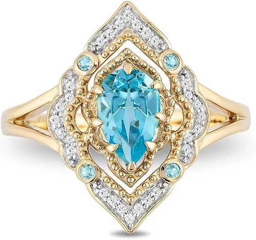 Vista 3 de Anillo solitario chapado en oro amarillo de 18 quilates con circonita cúbica y circonita cúbica para mujer, anillo de eternidad, anillo de promesa