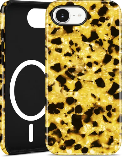 Vista 88 de Jusy Compatible con MagSafe Brown Tortoise Shell Print Phone Case para iPhone 7/8/SE, funda protectora magnética de lujo de TPU suave