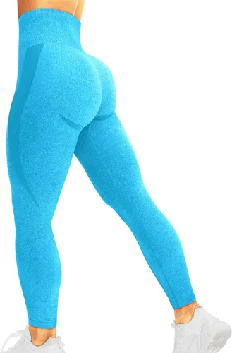Vista 7 de HIGORUN - Leggings sin costuras para mujer, moldeadores, con diseño gráfico de sonrisas, de cintura alta, para el gimnasio, yoga o hacer ejercicio