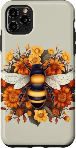 Vista 13 de iPhone 16 Boho Flower Bee Honey Beekeeper Daisy Sunflower Bee Case