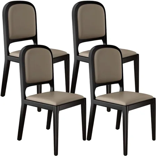 Vista 38 de YVYKFZD Sillas de comedor de madera maciza, juego de sillas de cocina sin brazos, silla de comedor tapizada de cuero, silla de sala de estar