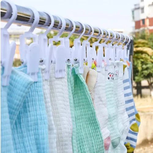 Vista 3 de 10 ganchos giratorios de plástico superfuertes para colgar en el hogar, clips giratorios para lavandería, clips de cortina, pasadores de ropa, clips
