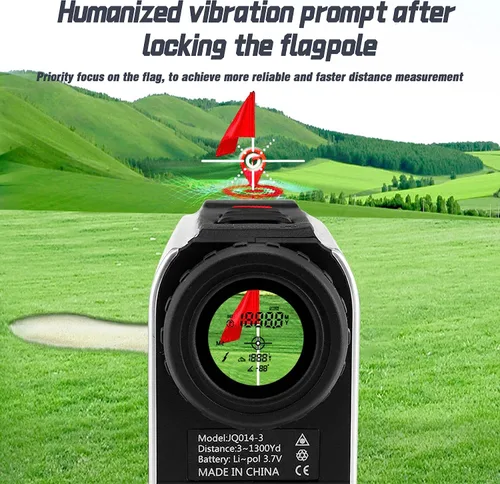 Vista 2 de PGM Golf Rangefinder with Slope, Red/Green OLED Display & 7X Magnification Laser Range Finder, 600/1300 Yards Golf Distance Finder with Pin Lock