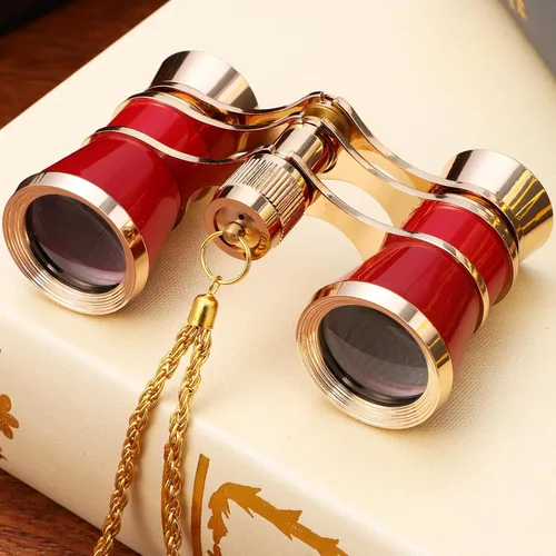 Vista 9 de ULTECHNOVO Lentes de ópera de 3 x 25 pulgadas, mini binoculares compactos, ligeros, anteojos de teatro con cadena para adultos, niños, mujeres