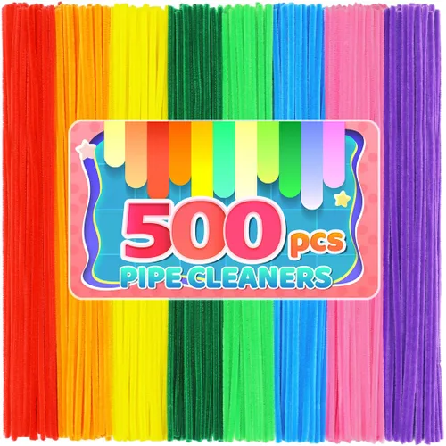 Vista 20 de IOOLEEM - Limpiapipas, 200 tallos de chenilla para hacer flores de color rosa claro