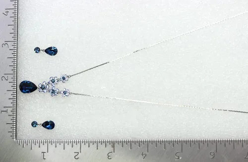 Vista 5 de Faship Precioso juego de aretes de collar con diamantes de imitación