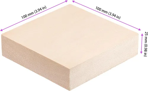 Vista 2 de LEXININ 30 bloques de madera sin terminar, bloques de tallado de tilo de 4 x 4 x 1 pulgadas, bloques cuadrados de madera para arte, manualidades