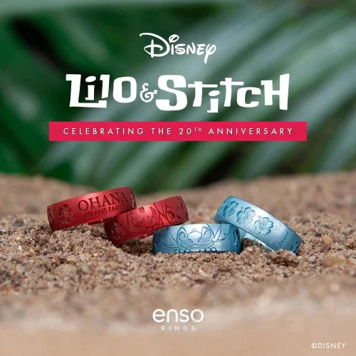 Vista 7 de Enso Rings Colección de anillos de silicona Lilo & Stitch de Disney, diseño cómodo y flexible