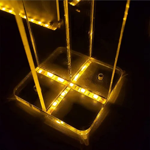 Vista 6 de Mesa de púlpito rodante, podio acrílico transparente con ruedas, atril LED púlpito con ruedas, mesa de invitados de recepción, escritorio