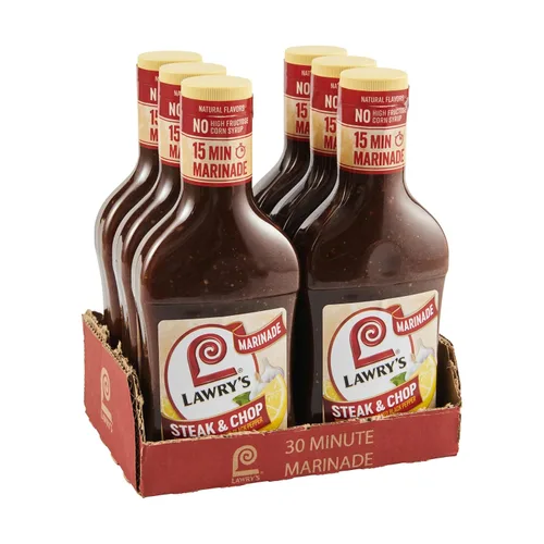Vista 10 de Lawry's Filete y picar con ajo y adobo de pimienta negra agrietada, 12 onzas líquidas