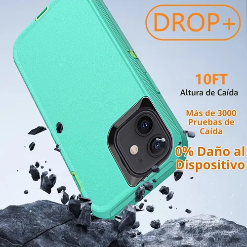 Vista 4 de YmhxcY Funda para iPhone 12 y iPhone 12 Pro, a prueba de golpes, a prueba de caídas, a prueba de polvo, a prueba de caídas, 3 capas, duradera, funda