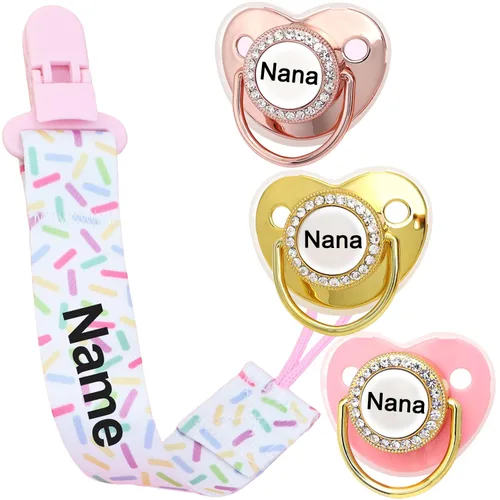 Vista 11 de 4 unidades, chupete personalizado con nombre, clip para chupete personalizado, regalo de bebé para niños y niñas recién nacidos, accesorio de bebé