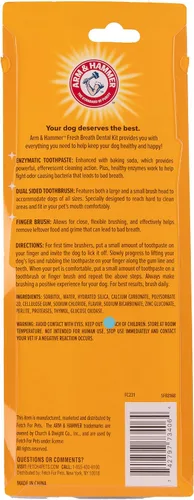 Vista 6 de Arm & Hammer Enzymatic - Kit de cuidado dental para perros, sabor a pollo, tubo de 2.5 onzas Pasta de dientes de bicarbonato de sodio, sabor a