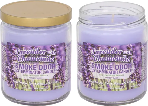 Vista 3 de Vela exterminadora de olores de lavanda y manzanilla, Smoke Odor Exterminator