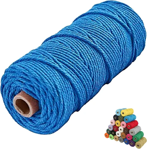 Vista 54 de Cordón de algodón para macramé, hilo torcido de 4 capas, cuerda de algodón natural, suministros perfectos de macramé, para hacer soportes colgantes