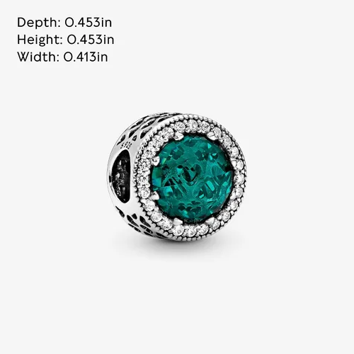 Vista 5 de PANDORA Joyería de cristal verde mar brillante y dije de circonita cúbica en plata de ley Metal Cristal Circonita cúbica
