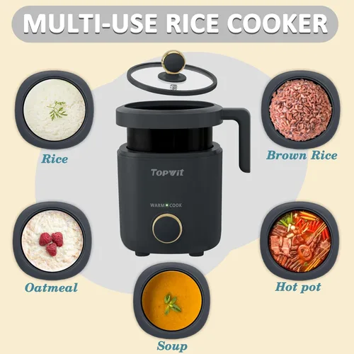 Vista 8 de Topwit Olla eléctrica caliente y olla de arroz pequeña de 1.2L